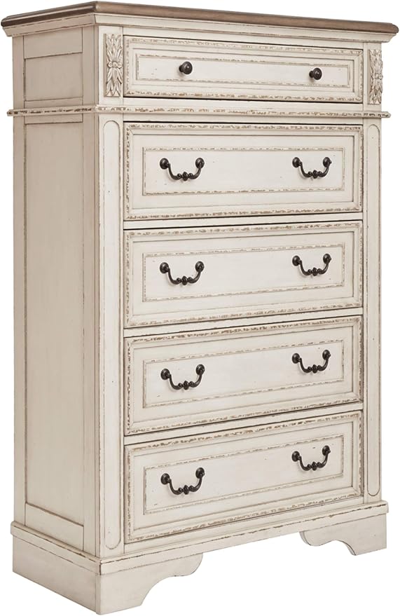 Signature Design by Ashley Realyn French Country 5 Drawer Chest, Tipover by SignatureDesignbyAshley