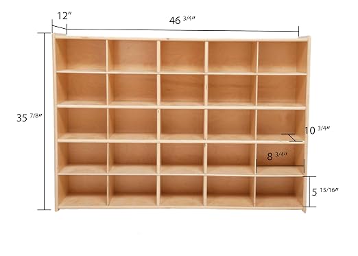 Contender 25 Cubby Birch Plywood Tray Storage Cabinet, Office and Homeschool - Image 3