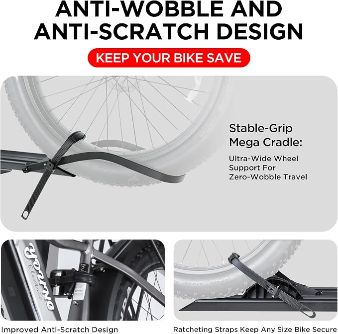 200LBS EZ-FOLD Aluminum 2-Ebike Carrier - Image 4