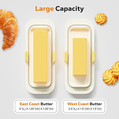 Butter Dish with Lid for Countertop and Refrigerator Door Shelf, Airtight - Image 4