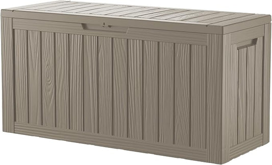 80 Gallon Resin Deck Box, Waterproof Outdoor Storage Box by Unknown