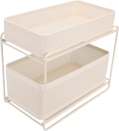Slide Out Under Sink Organizer, 2 Tier Steel Sink Shelf Cabinet Storage - Image 9