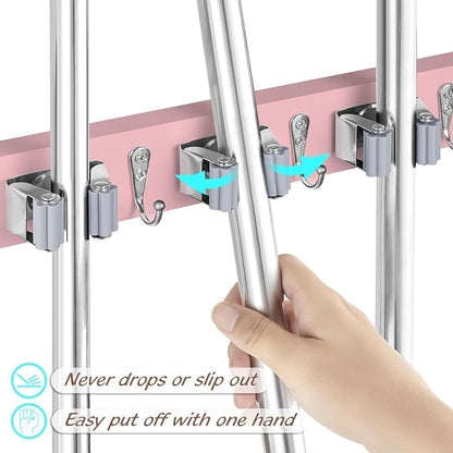 Pink Mop Broom Holder Wall Mount - Image 2