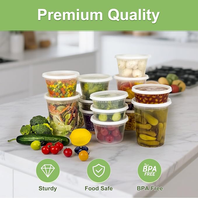 60 Sets Deli Containers with Lids 16 oz, Leak-Proof & BPA Free Airtight Takeout - Image 4