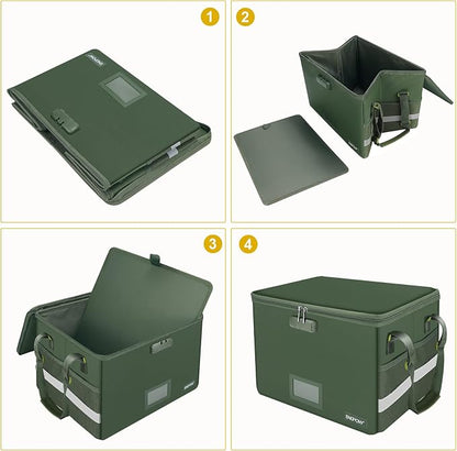 ENGPOW File Box with Lock, Fireproof Document Box with Pockets, Collapsible - Image 9