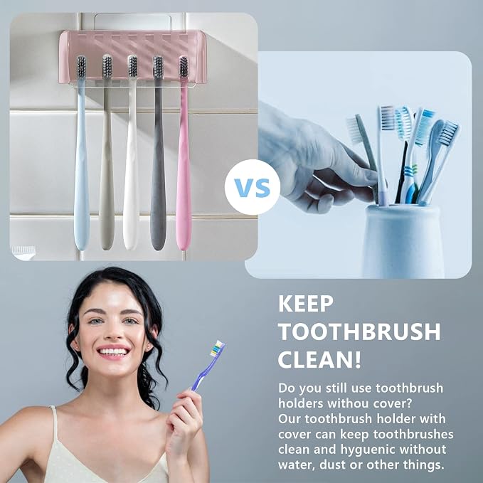 5 Slots Toothbrush Holder Wall Mount - Image 2
