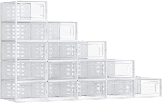 SONGMICS Shoe Boxes, Stackable Clear Plastic Boxes by SONGMICSbySONGMICSHOME