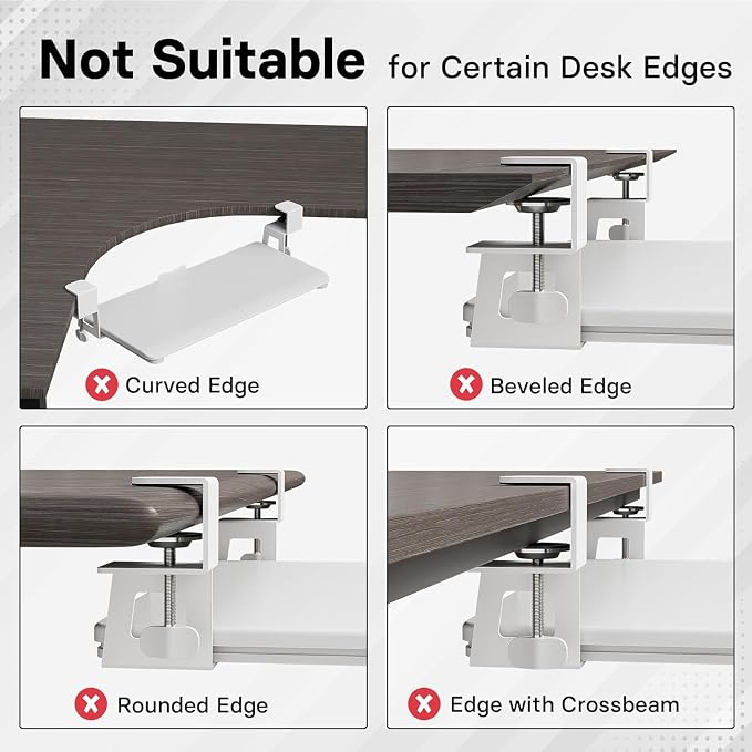 BONTEC KMT01 Under Desk Keyboard Tray, Pull-Out Keyboard & Mouse Platform - Image 3