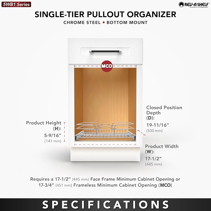 Rev-A-Shelf Kitchen Cabinet Pullout Shelf and Drawer Organizer Slide Out Pantry - Image 5