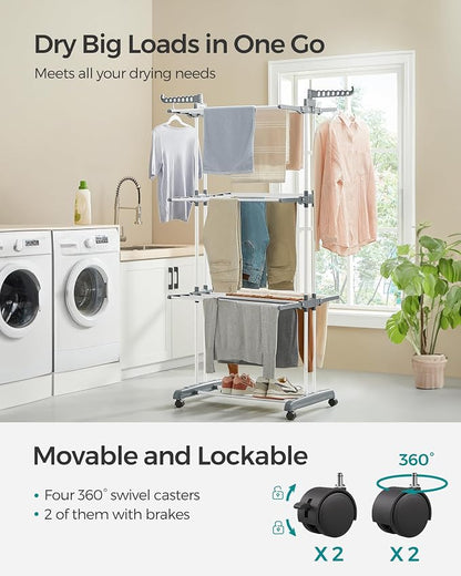 SONGMICS Clothes Drying Rack Stand 4-Tier, Foldable Laundry Drying Rack - Image 3