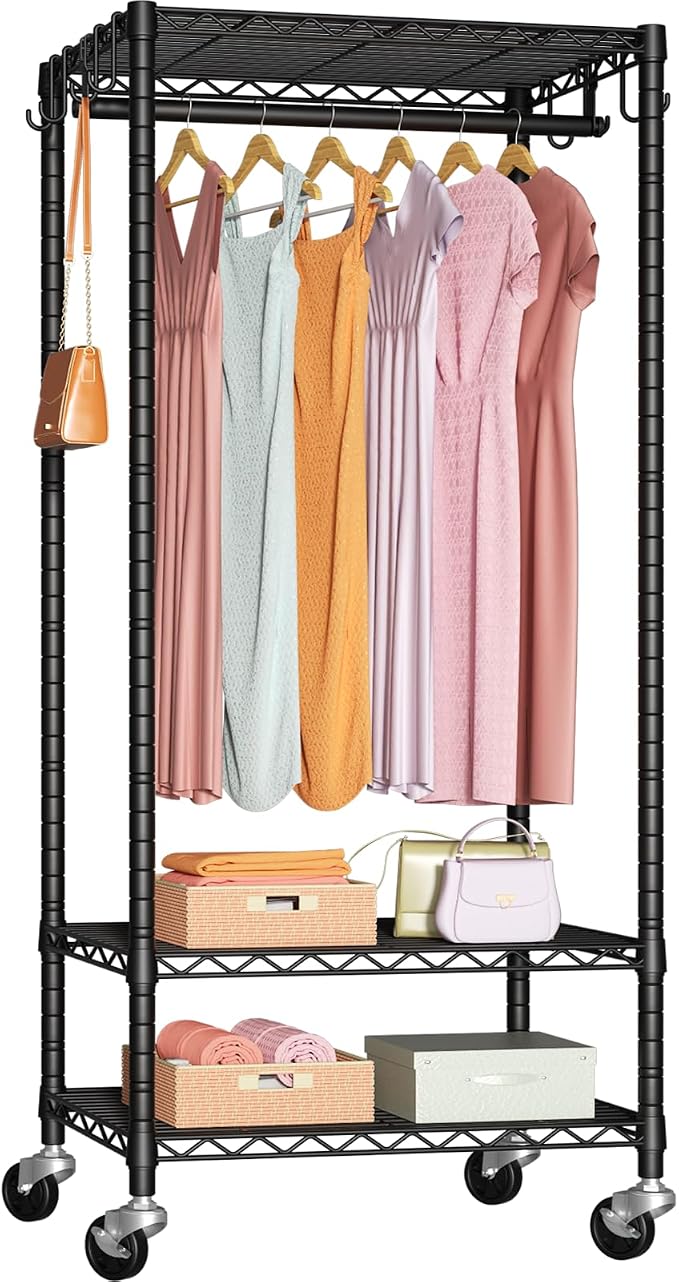FUTASSI P6 Mini Rolling Clothes Rack Heavy Duty, Clothing Racks by FUTASSI
