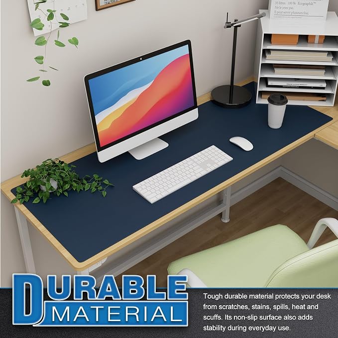 K KNODEL Large Office Leather Desk Mat, Mouse and Keyboard Pad, Computer and - Image 3