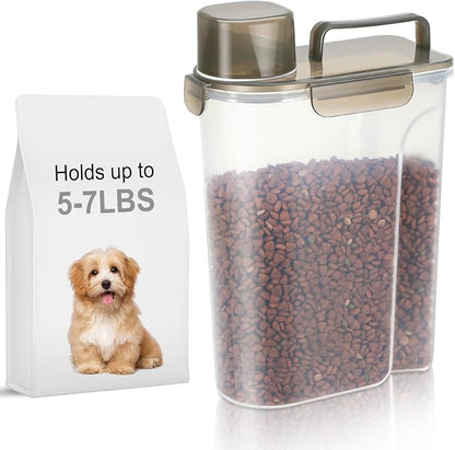 Large Spout Pet Food Storage Container, 10LBS Meter Dispenser by LEAWALK
