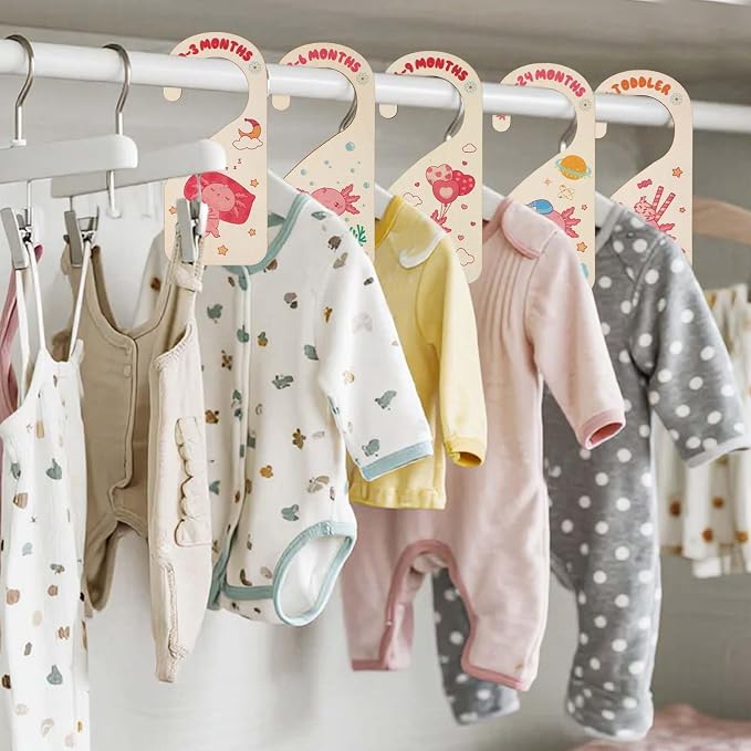 8pcs Baby Closet Dividers, Wooden Baby Wardrobe Organizer Newborn to 24 Months - Image 6