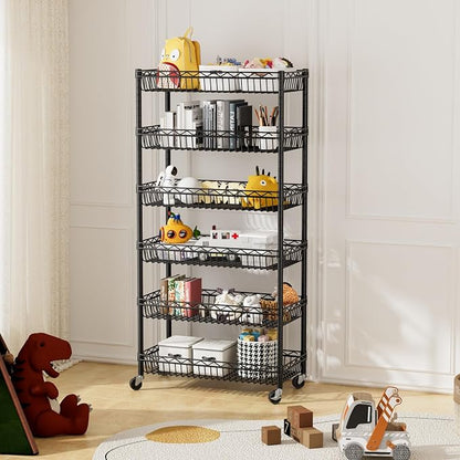 6 Shelves Storage Shelf Wire Closet Bathroom Organizers Metal Pantry Kitchen - Image 7