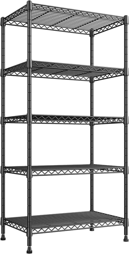 REIBII Metal Shelving 5 Tier Wire Sturdy Storage Shelves Adjustable Steel by REIBII