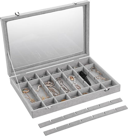 Frebeauty Velvet Jewelry Tray, 35 Grid Jewelry Organizer - Image 5