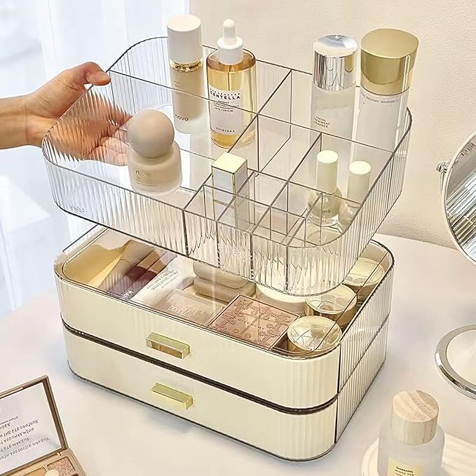 MIUOPUR Makeup Organizer with Stackable Drawers, Bathroom Vanity Organizers and - Image 4