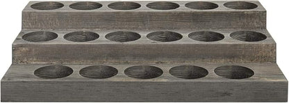 MyGift 3-Tier Vintage Grey Wood 17-Bottle Essential Oil Display Stand - Image 6
