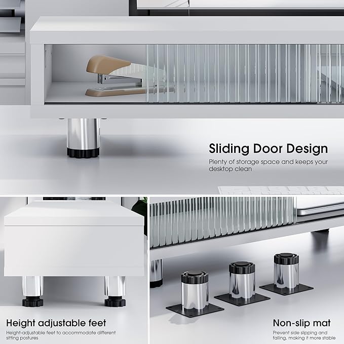 Fenge Dual Monitor Stand, 42.5inch Long Monitor Stands Riser - Image 2