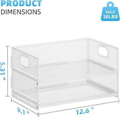 Marbrasse 2 Tier Paper Organizer Letter Tray, Mesh File Organizer - Image 5