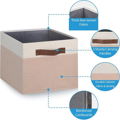GhvyenntteS Large Fabric Storage Bins 6 Pack, Foldable Closet Storage Bins - Image 3