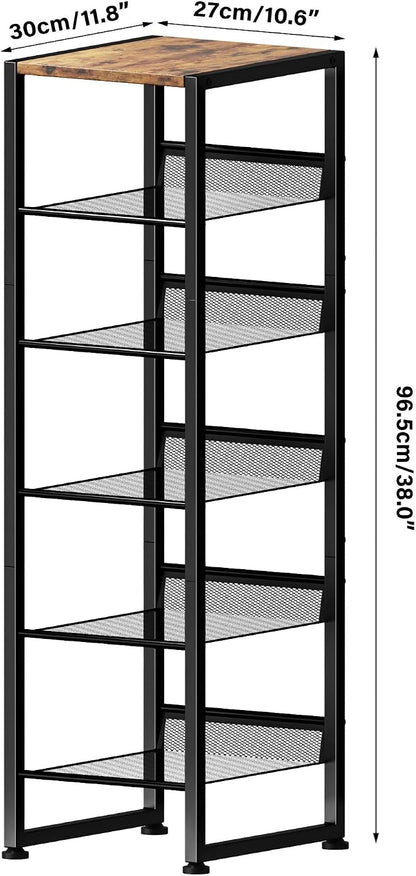 6 Tiers Vertical Shoe Rack, Corner Shoe Storage Organizer, Narrow Shoe Tower - Image 3