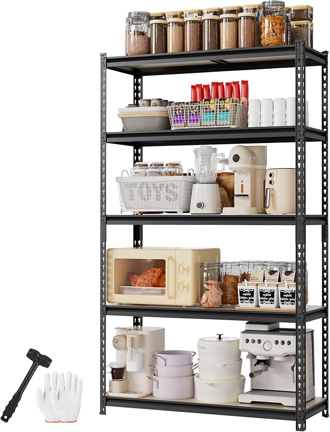 WORKPRO 5-Tier Storage Shelf, for Basement, 27.6”Wx11.8”Dx60”H by WORKPRO