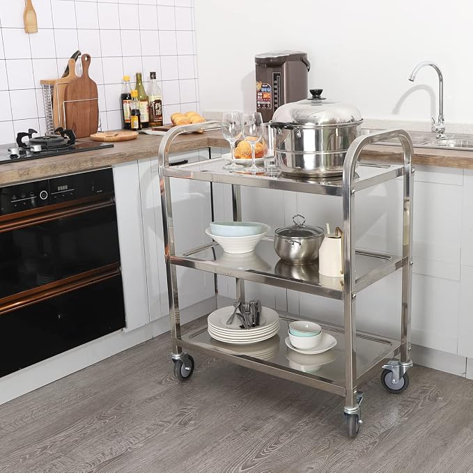 Heavy Duty Stainless Steel Utility cart，Industrial Serving cart - Image 7