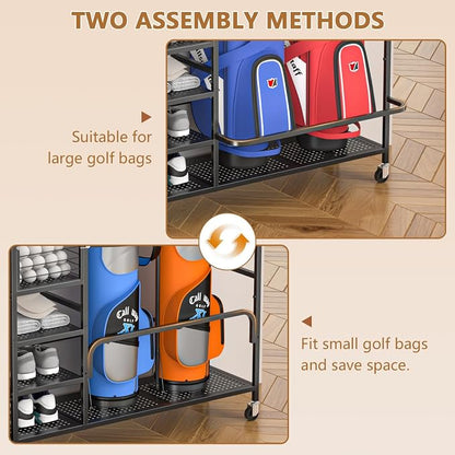 Golf Bag Storage, Big Capacity Golf Bag Organizer - Image 6