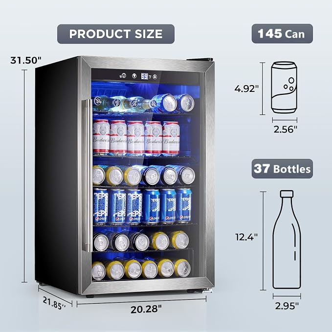 Wine Cooler 37 Bottle Freestanding Fridge - Image 7
