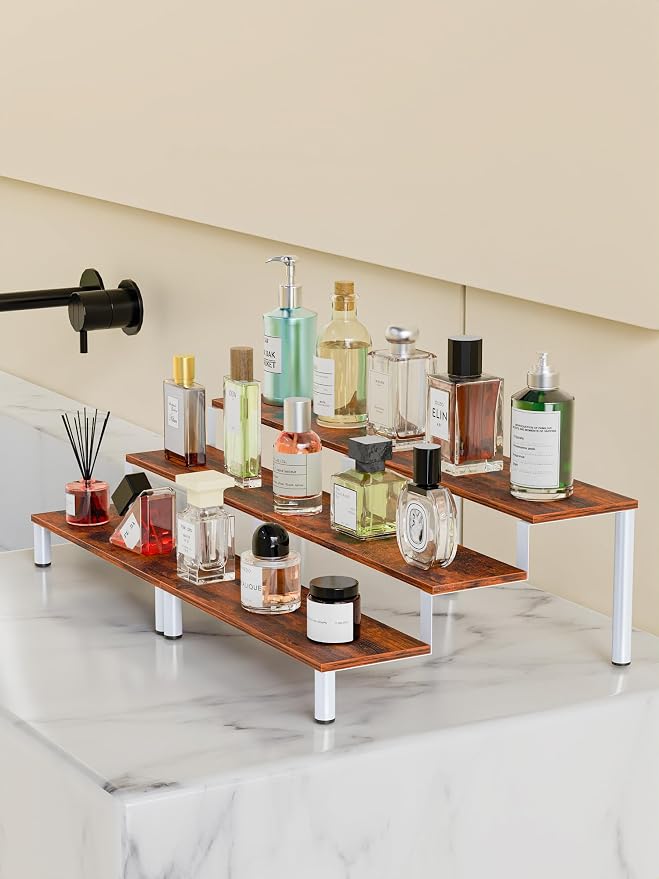 Wooden Display Stand Riser, 3 Tier Perfume Organizer Stand Cupcake Stand Holder - Image 4