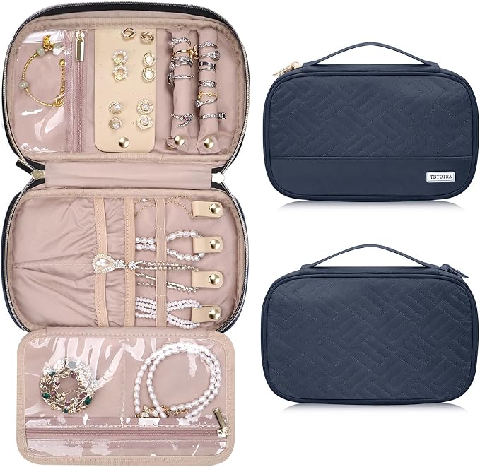 Jewelry Travel Case Organizer for Necklaces, Soft Sided by TBTOTRA