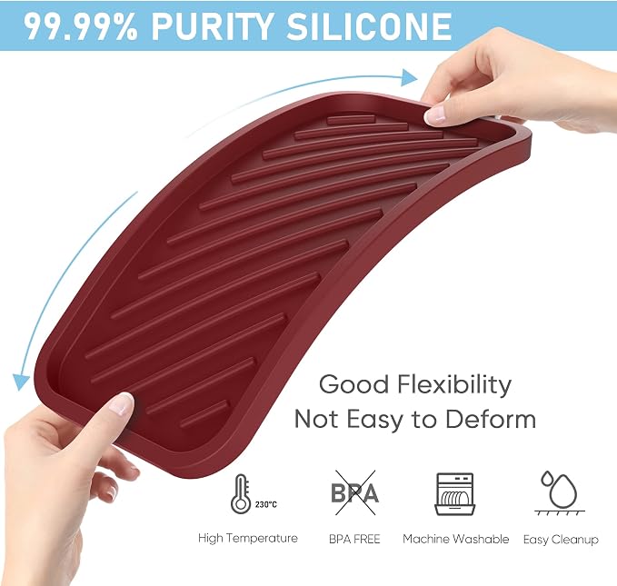 EG-SIPRO Silicone Sponge Holder, Large 10" Kitchen Sink Organizer Tray Kitchen - Image 3