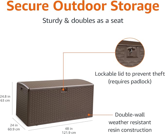 Amazon Basics Outdoor Organization & Storage Deck Box - Image 3