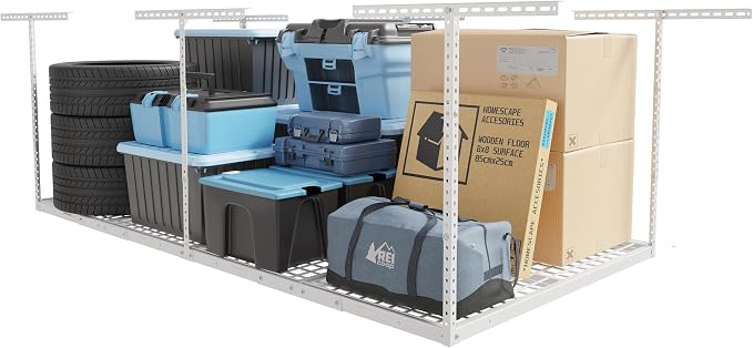 FLEXIMOUNTS 4x8 Overhead Garage Storage Rack, Adjustable Organization System by FLEXIMOUNTS