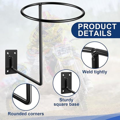 3 Pack Helmet Hanger Wall Mount Motorcycle Helmet Rack Metal Ball Holder - Image 3