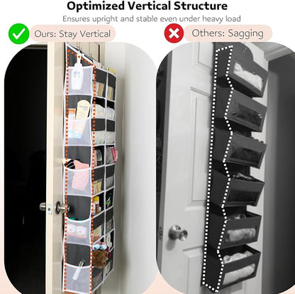 Over the Door Organizer 5 Tiers, Extra Large Behind Door Storage of 10 - Image 4