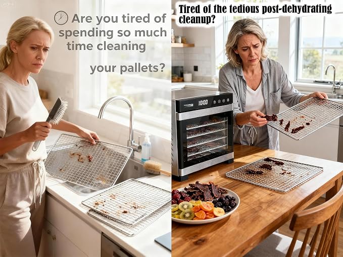 Dehydrators Tray Liners: 10-Pack 14x21 inch Mesh Silicone Dehydrator Sheets - Image 2
