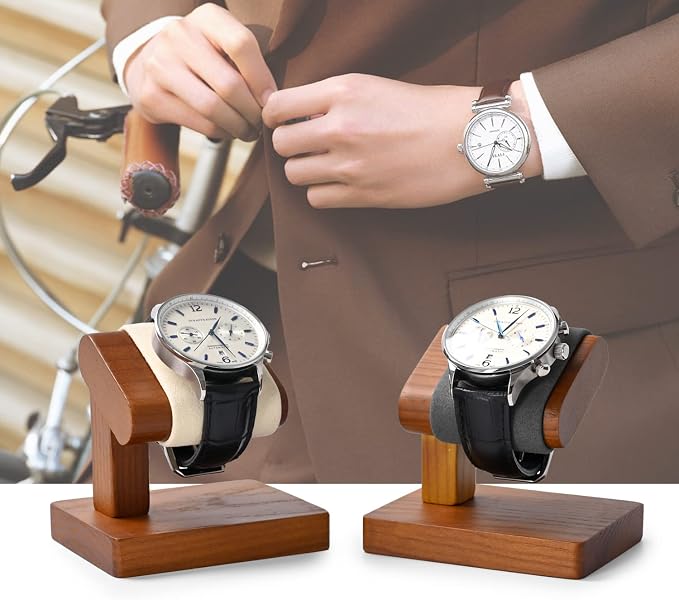 Oirlv Solid Wood Single Watch Display Stand Showcase Bracelet Bangle Jewelry - Image 3