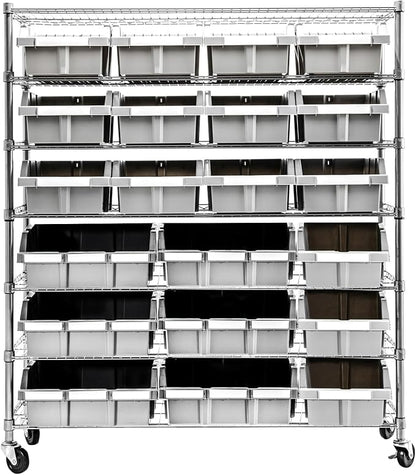 Seville Classics Heavy Duty NSF Bin Rack Solid Steel Wire Shelving Storage Unit by SevilleClassics