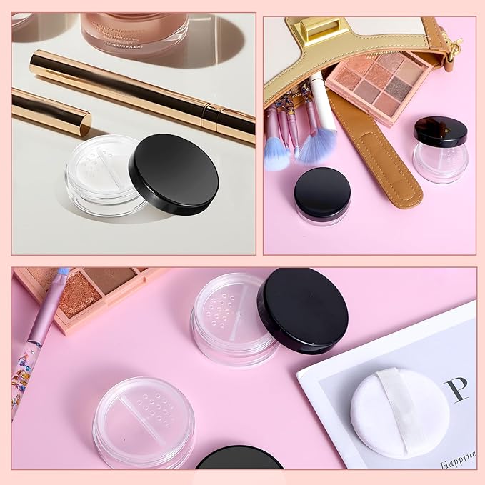 2pcs 10ml/0.34oz Plastic Empty Travel Small Loose Powder Compact Refillable - Image 8