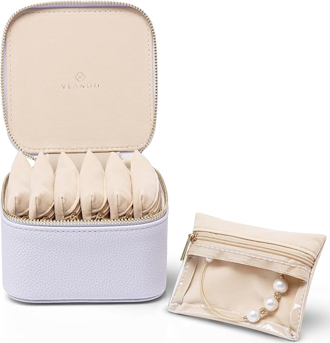 Vlando Travel Jewelry Case, Small Jewelry Box by VLANDO
