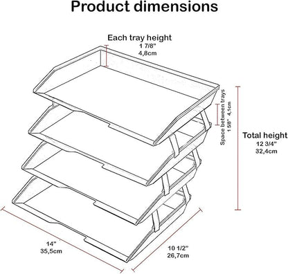 Acrimet Facility 4 Tier Letter Tray, Side Load, Letter Size/A4, Desktop File - Image 6