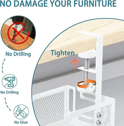 Under Desk Cable Management Tray, No Drill Mesh Desk Cable Tray, Wire - Image 5