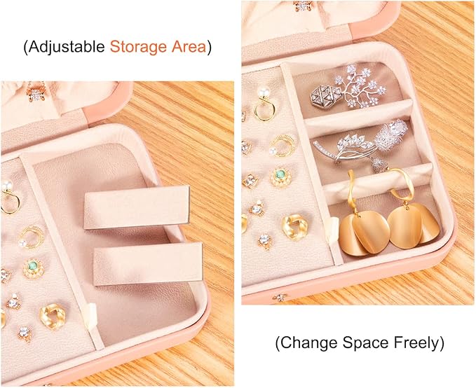 LANDICI Small Jewelry Box for Women Girls, PU Leather Travel Jewelry Case - Image 4