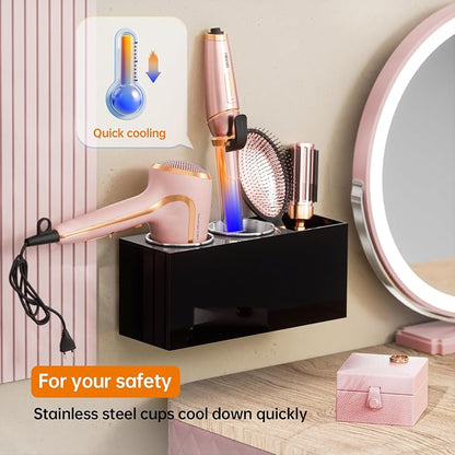 Hair Tool Organizer Acrylic: Hair Dryer Holder Wall Mount - Image 2