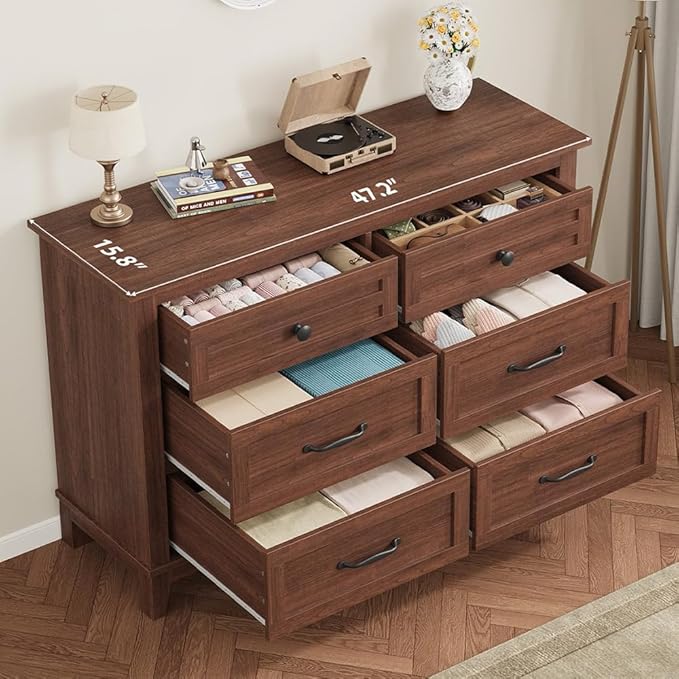 GarveeHome 6 Dresser for Bedroom, 47 in Wide Drawer Dresser - Image 3