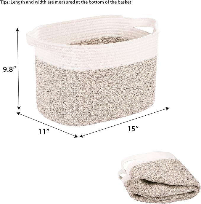 Kntiwiwo Storage Baskets for Organizing 14.7”x11”x9.6” Rope Storage Baskets for - Image 2