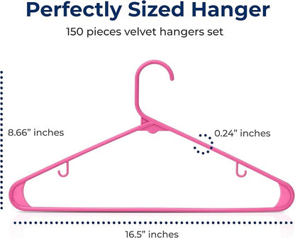 SereneLife 150 Pack Plastic Hangers, Space-Saving Closet Organizers, Durable - Image 2